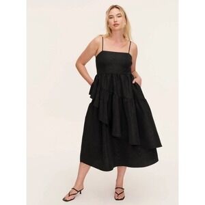 Women's Large Tiered Ruffle Midi Tank Dress - kate spade new york Black